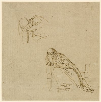 Dois esboços de uma mulher a chorar de Benjamin West