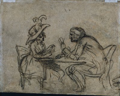 Cartas de baralho mulher e homem (verso) de Benjamin West