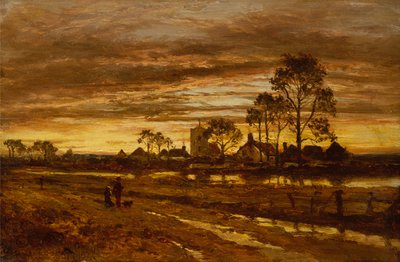 Uma noite de outono depois da chuva (óleo sobre tela) de Benjamin Williams Leader