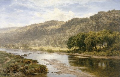 No Llugwy abaixo de Capel Curig (óleo sobre tela) de Benjamin Williams Leader