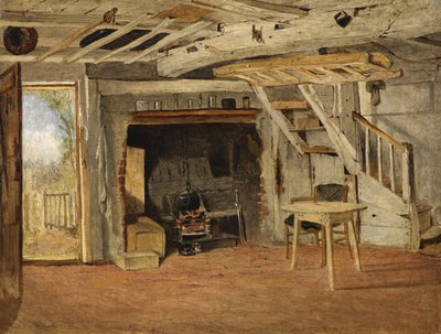 Estudo do interior de uma casa de campo, c.1869 de Benjamin Williams Leader