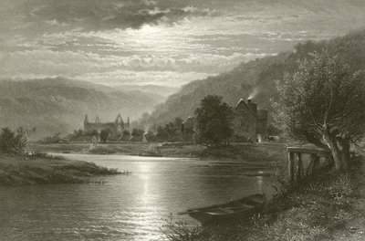 Abadia de Tintern - luar no Wye de Benjamin Williams Leader