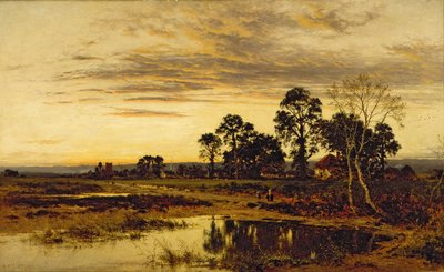 Quando o sol se põe: Uma aldeia de Worcestershire de Benjamin Williams Leader