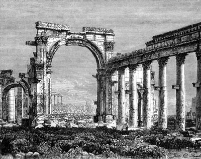 As ruínas de Palmyra, Síria, século XIX de Benoist
