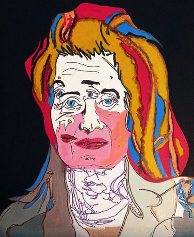 50 Grandes Escritores da História: Elfriede Jelinek, 2015 (óleo e acrílico sobre tela) de Benoit Erwann Boucherot