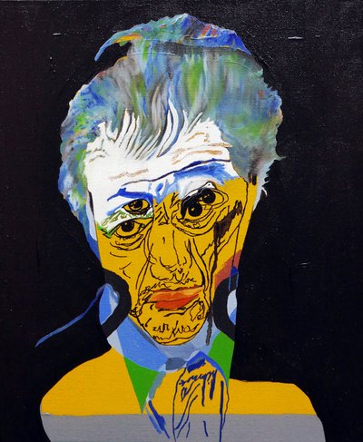 50 Grandes Escritores da História: John Irving, 2015 (óleo e acrílico sobre tela) de Benoit Erwann Boucherot