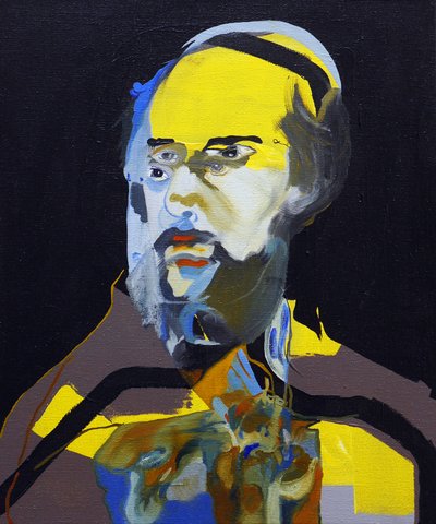 50 Grandes Escritores da História : Paul Verlaine, 2015 (óleo e acrílico sobre tela) de Benoit Erwann Boucherot