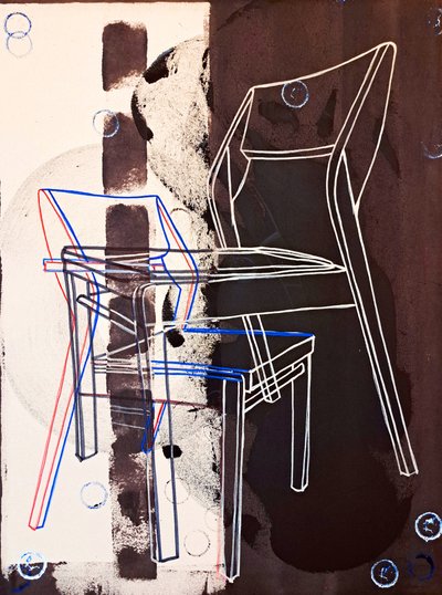 Protótipo de chaise, segundo David Gour, 2023 (óleo e acrílico sobre tela mista) de Benoit Erwann Boucherot