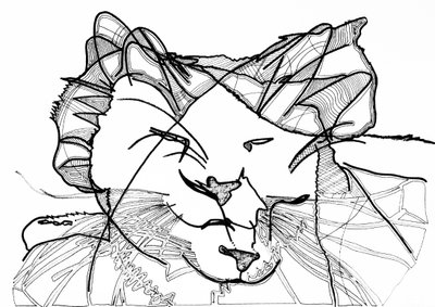 Gato duplo, 2019 (tinta sobre papel) de Benoit Erwann Boucherot