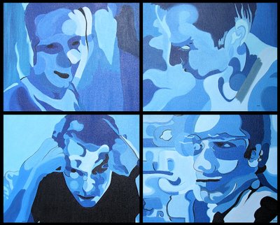 Missão a Marte, 2003 (óleo sobre 4 telas justapostas) de Benoit Erwann Boucherot
