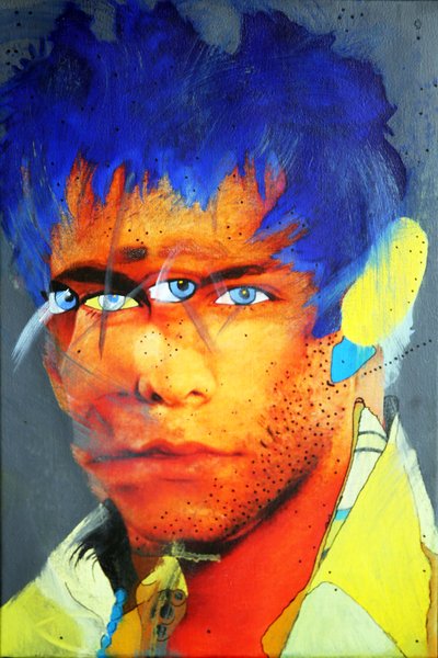 Morgan e eu 3, 2015 (óleo sobre tela impressa) de Benoit Erwann Boucherot