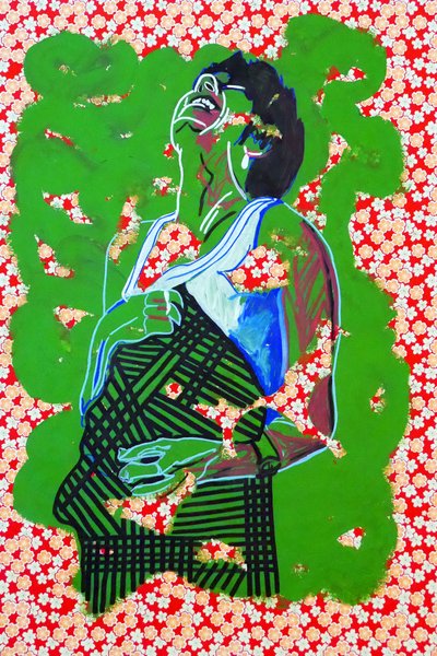 Passager 24, 2020 (acrílico sobre papel japonês serigrafado) de Benoit Erwann Boucherot