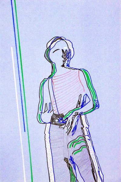 Passager 2, 2020 (acrílico sobre papel japonês serigrafado) de Benoit Erwann Boucherot