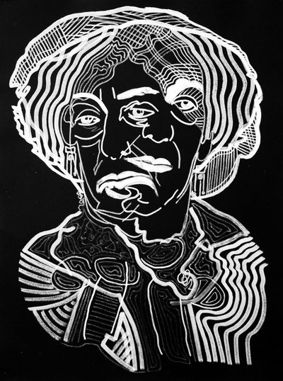Surportrait : George Sand, 2019 (acrílico sobre papel) de Benoit Erwann Boucherot