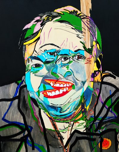 Surportrait : Joséphine Bacon 2, 2021 (óleo e acrílico sobre painel de madeira) de Benoit Erwann Boucherot