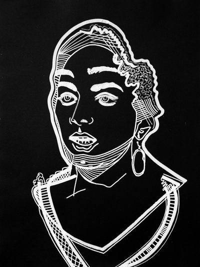 Surportrait : Leila Slimani, 2021 (acrílico sobre papel) de Benoit Erwann Boucherot
