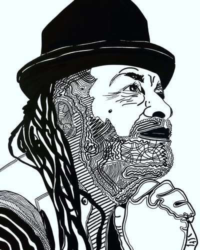 Surportrait: Rodney Saint-Éloi, 2021 (acrílico sobre papel) de Benoit Erwann Boucherot