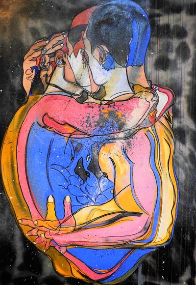 Os bons rapazes, 2021 (óleo e acrílico sobre tela) de Benoit Erwann Boucherot