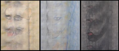 Autorretrato triplo, 2000 (óleo sobre 3 telas justapostas) de Benoit Erwann Boucherot