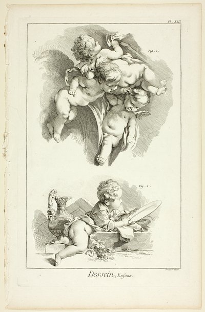Design: Crianças, da Encyclopédie de Benoit Louis Prevost