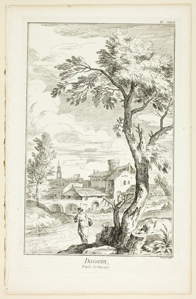 Design: Landscape Study, da Encyclopédie de Benoit Louis Prevost