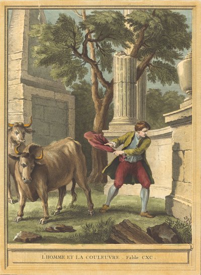 O Homem e a Serpente, publicado em 1759. de Benoit Louis Prevost