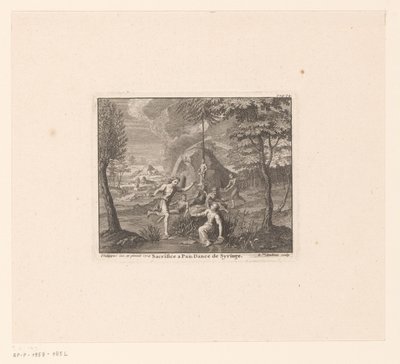 Sacrifício a Pan e a Metamorfose de Syrinx Sacrifique uma panela; Dance de Syringe (título no objeto) de Benoît Audran (I)