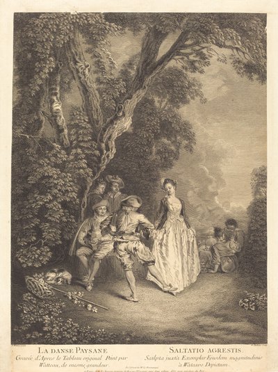 A dança camponesa de Benoît Audran II after Antoine Watteau