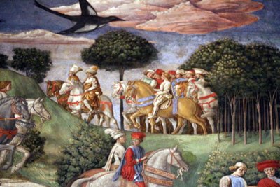Italiano: A Viagem dos Magos: a Procissão Gasparre do Rei Menor de Benozzo Gozzoli
