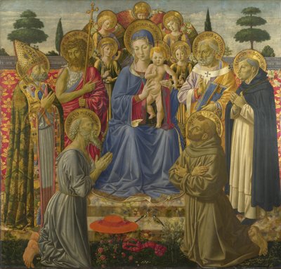A Virgem e o Menino entronizados entre Anjos e Santos, 1460 de Benozzo Gozzoli