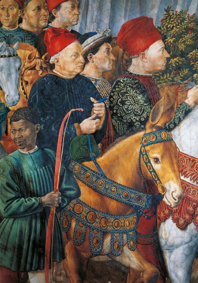 Itália, Florença, Imagem pintada de Cosimo il Vecchio (Cosimo, o Ancião), detalhe de Benozzo di Lese di Sandro Gozzoli