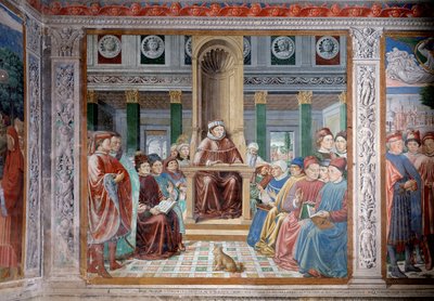 Vida de Santo Agostinho: O ensino de Santo Agostinho em Roma (Fresco de Benozzo di Lese di Sandro Gozzoli
