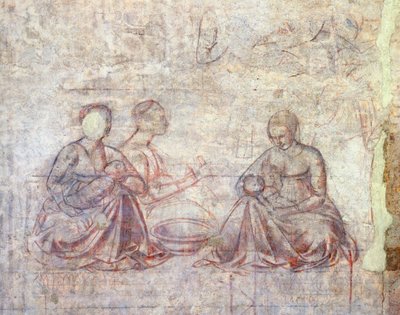 Histórias de Jacob e Esaú, de Benozzo Gozzoli (1421-1497), sinopia (underdrawing), Detalhe de Benozzo di Lese di Sandro Gozzoli