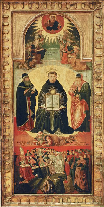 O triunfo de São Tomás de Aquino (tempera no painel) de Benozzo di Lese di Sandro Gozzoli