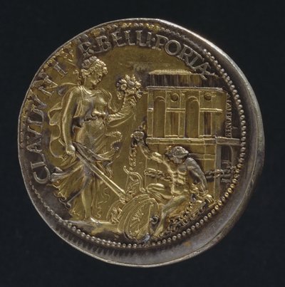 Medalha representando uma figura alegórica, 1533 (reverso de 18062) (para verso ver 119186) de Benvenuto Cellini
