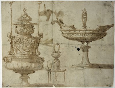 Estudo para prataria (Desenho de Benvenuto Cellini