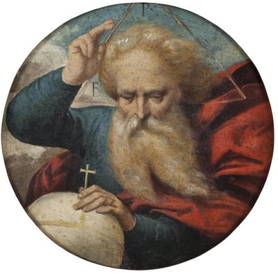 Dieu benit la terre - Deus abençoa a Terra, de Garofalo, Benvenuto Tisi da (1481-1559). Óleo sobre madeira. Dimensão : D 34 cm. Nationalmuseum Stockholm de Benvenuto Tisi da Garofalo