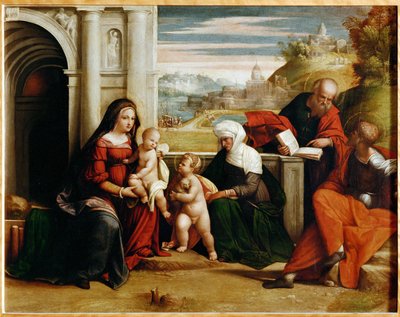 Sacra Conversazione (pintura sobre madeira) de Benvenuto Tisi da Garofalo