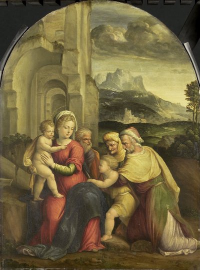 A Sagrada Família, c.1535 (óleo sobre painel) de Benvenuto Tisi da Garofalo