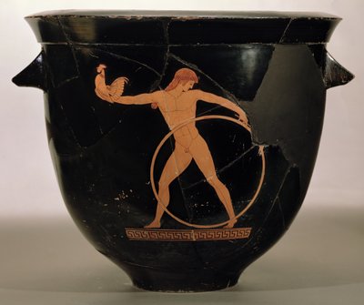Sótão krater de sino de figuras vermelhas retratando Ganimedes, grego, c.500-480 aC (cerâmica) de Berlin Painter