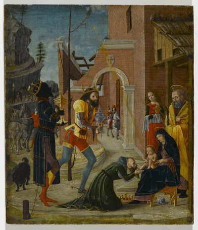 A Adoração dos Magos, c.1485-95 (tempera no painel) de Bernadino Jacobi Butinone