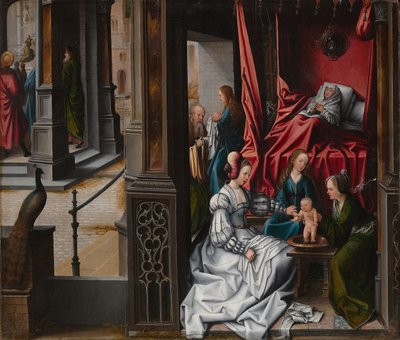 O Nascimento e Nomeação de São João Batista, ca. 1514-15. de Bernard van Orley