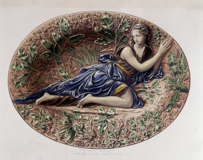 Madeleine au désert - Prato cerâmico, em "A obra de Bernard Palissy" de C. Delange e C. Borneman, Paris de Bernard (after) Palissy
