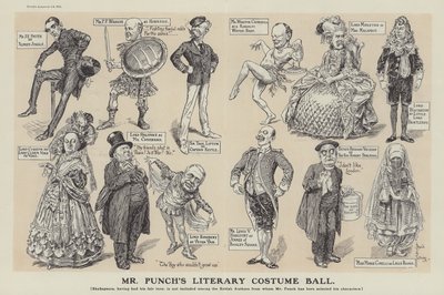 Bola de Fantasia Literária do Sr. Punch (gravura) de Bernard (after) Partridge