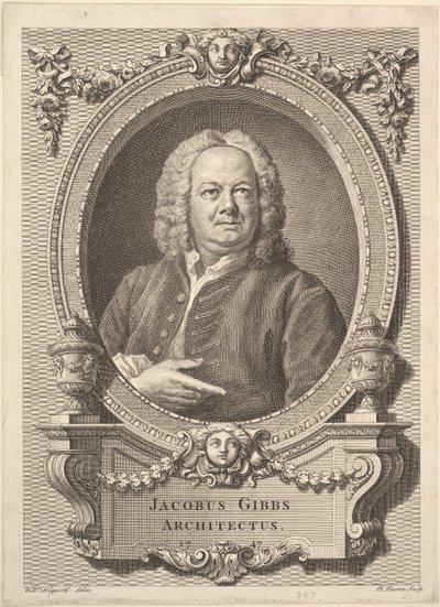 Jacobus Gibbs, arquiteto, 1747 de Bernard Baron
