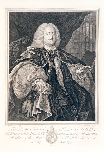 Retrato do Dr. Benjamin Hoadly, Lorde Bispo de Winchester, 1743. de Bernard Baron