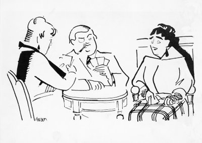 Jogo de cartas, ilustração para Cheri, romance de Sidonie-Gabrielle Colette (1873-1954) de Bernard Becan