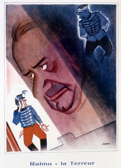 Raimu: O Terror - Ilustração de Bernard Becan (Bernhard Kahn) (1890-1943) em "Fantasio" de 15/11/1932 de Bernard Becan