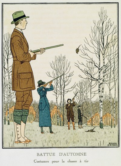 Uma sessão de Outono, c.1912-13 (litho) de Bernard Boutet de Monvel
