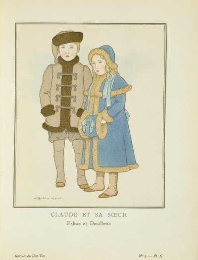Claude e sua irmã - Pelisse e Douilette de Bernard Boutet de Monvel